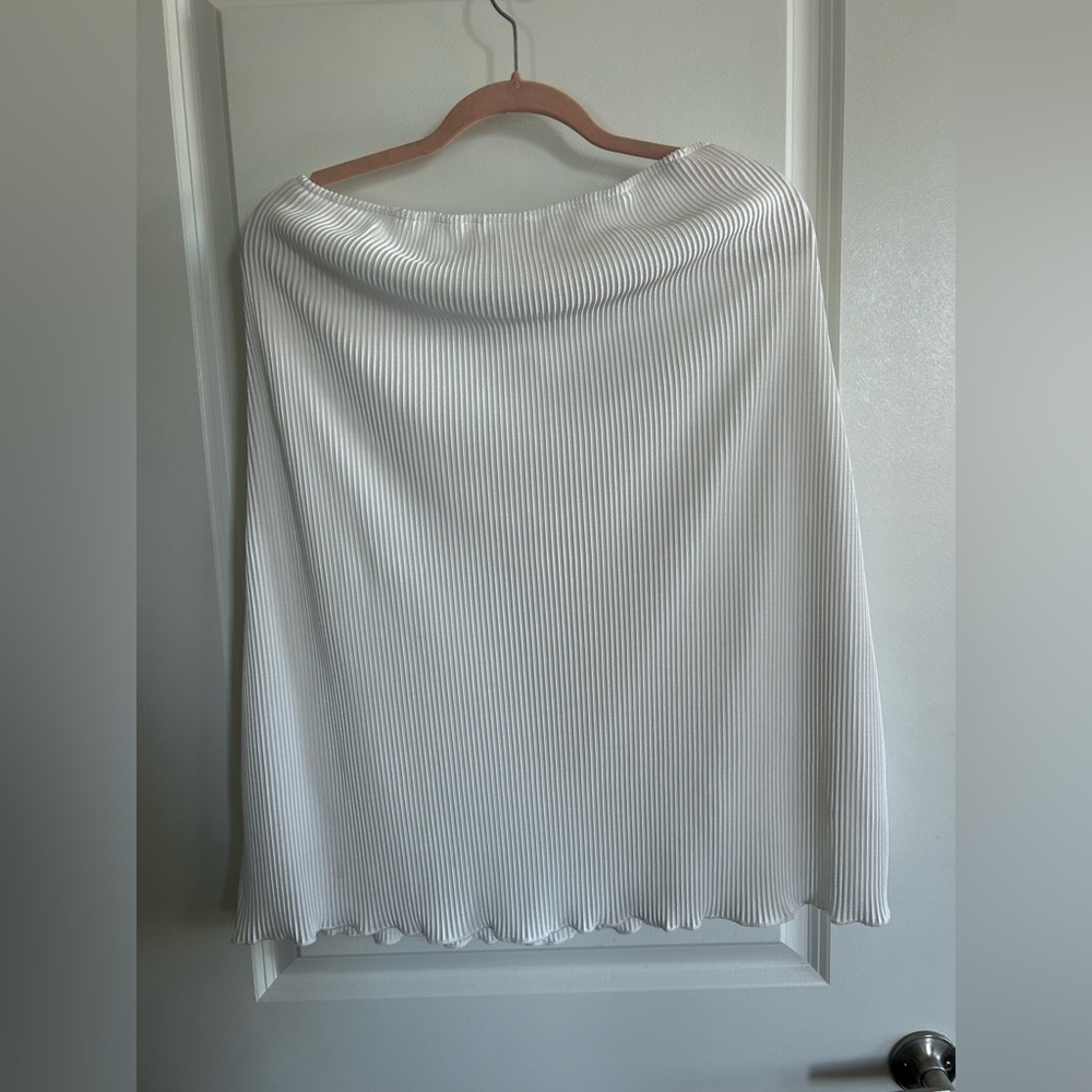 Shein White Pleated Dress